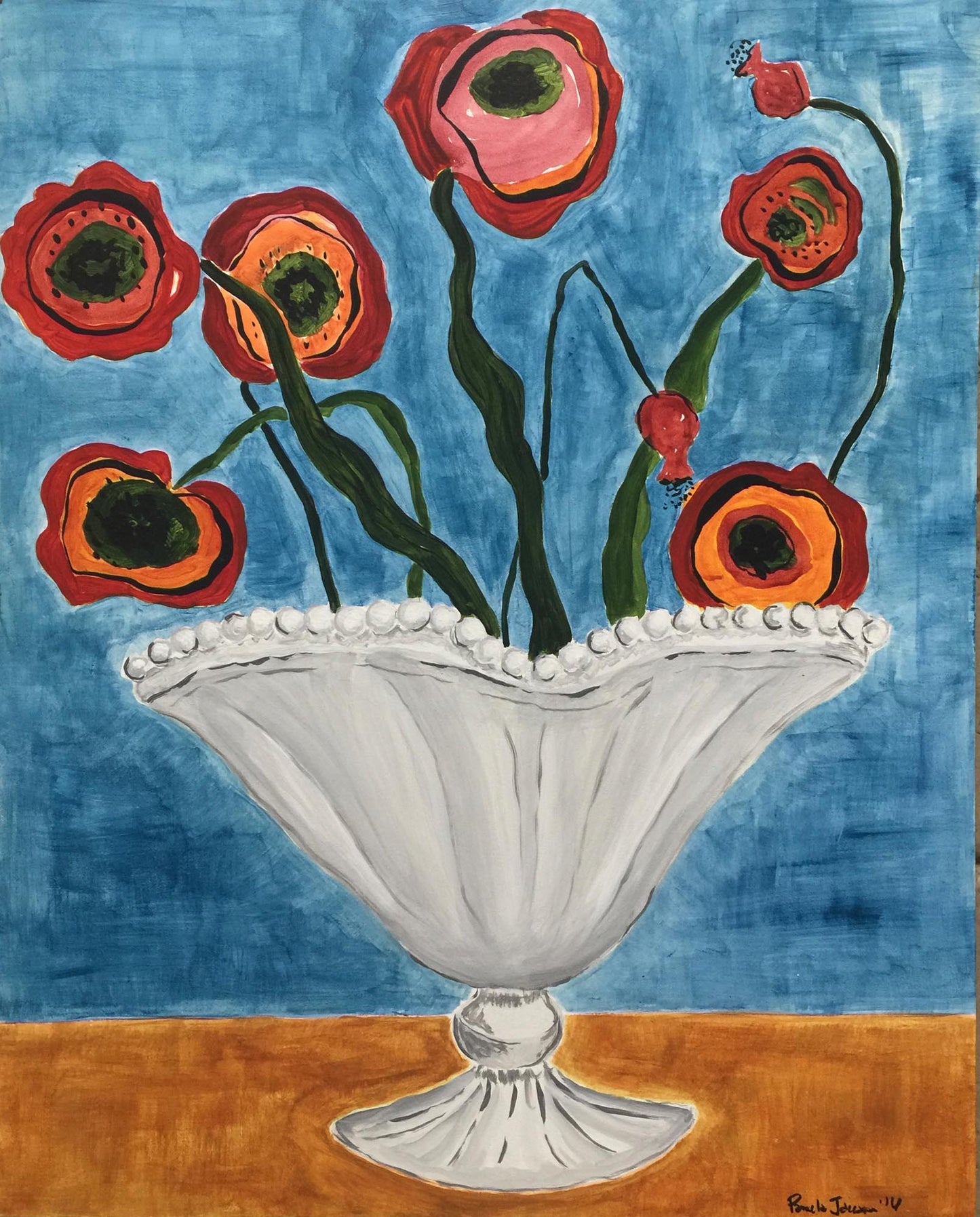 Fleurs in White Vase