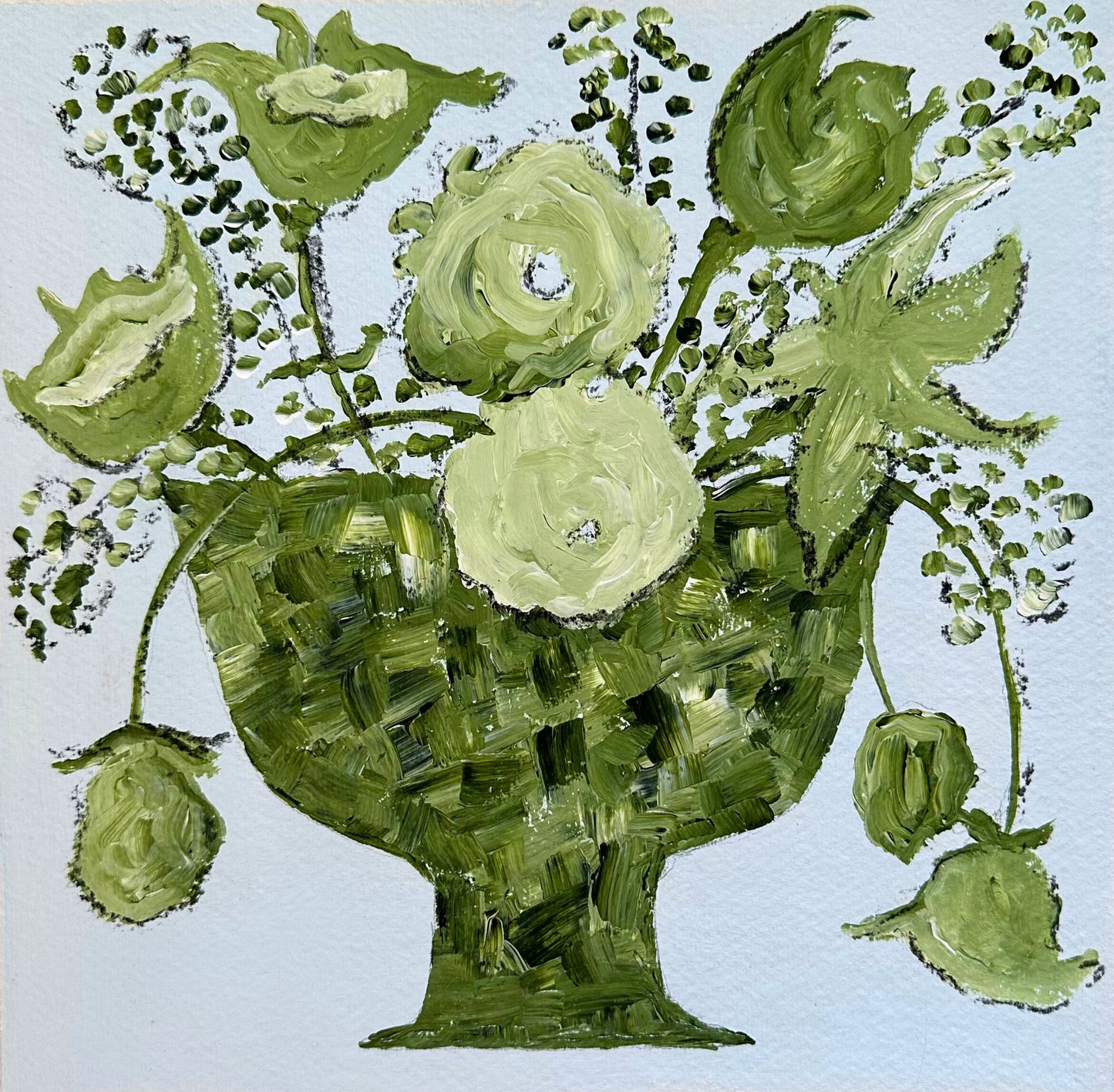 Green Vase of Flowers II