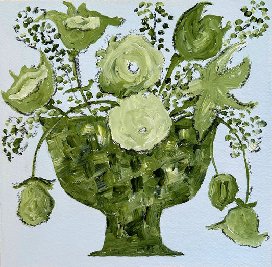Green Vase of Flowers II