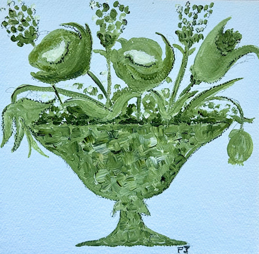Green Vase of Flowers III