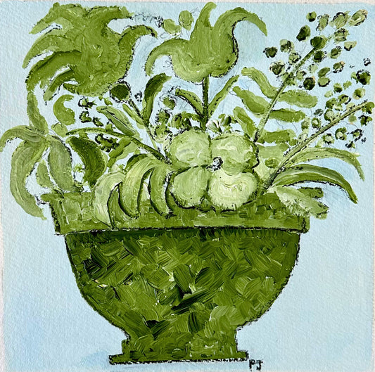 Green Vase of Flowers V